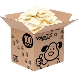ValueBull Cheek Chips, Premium Beef Dog Chews, Natural, 100 Count BULK PACK