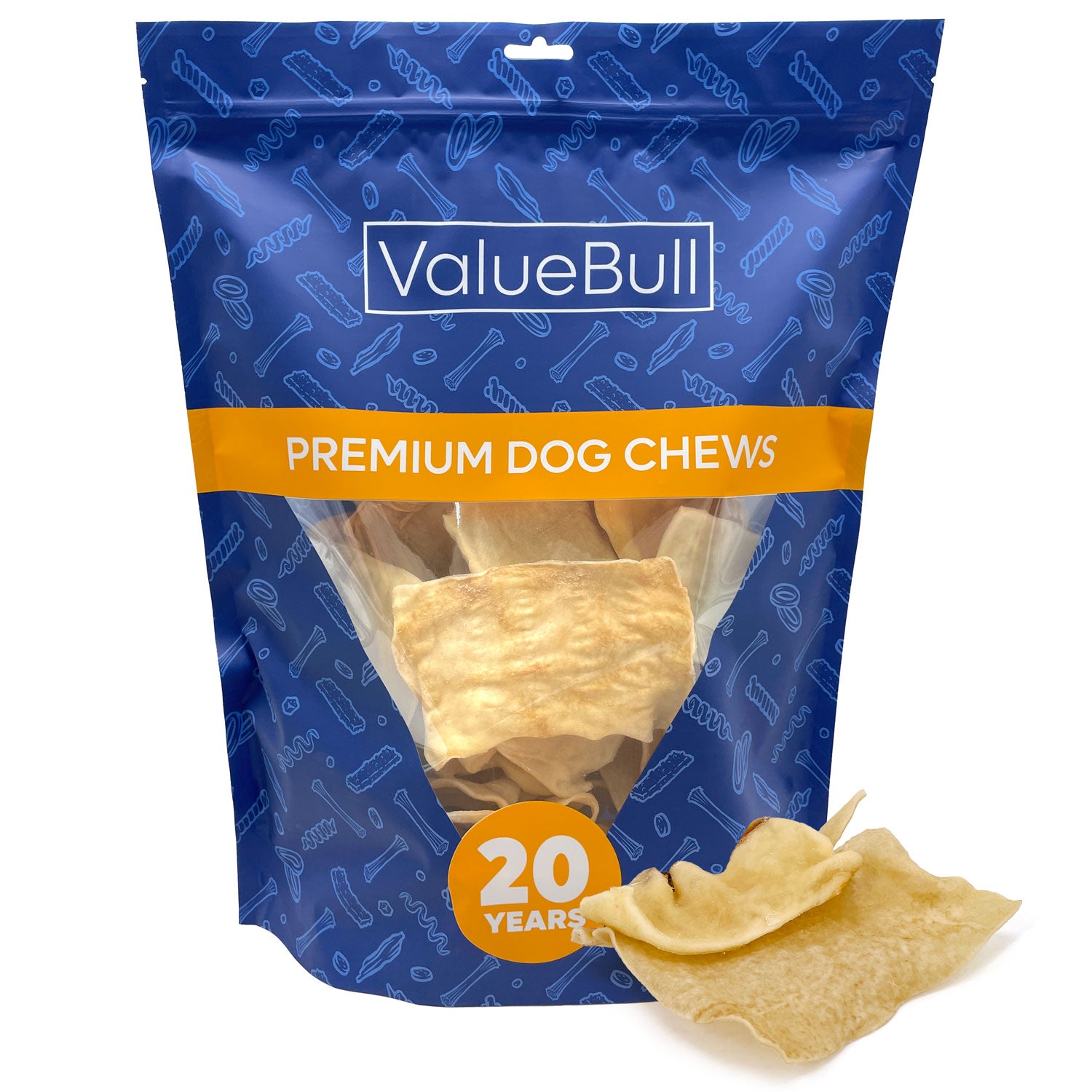 ValueBull USA Collagen Chips, Dog Chews, Natural Beef, 1 Pound