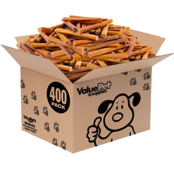 ValueBull Buffalo Collagen Sticks for Dogs, 6 Inch Medium Chews, Natural Long-Lasting Dog Treats, 400 Count WHOLESALE PACK