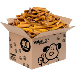 ValueBull Buffalo Collagen Sticks for Dogs, 6 Inch Jumbo Chews, Natural Long-Lasting Dog Treats, 400 Count WHOLESALE PACK