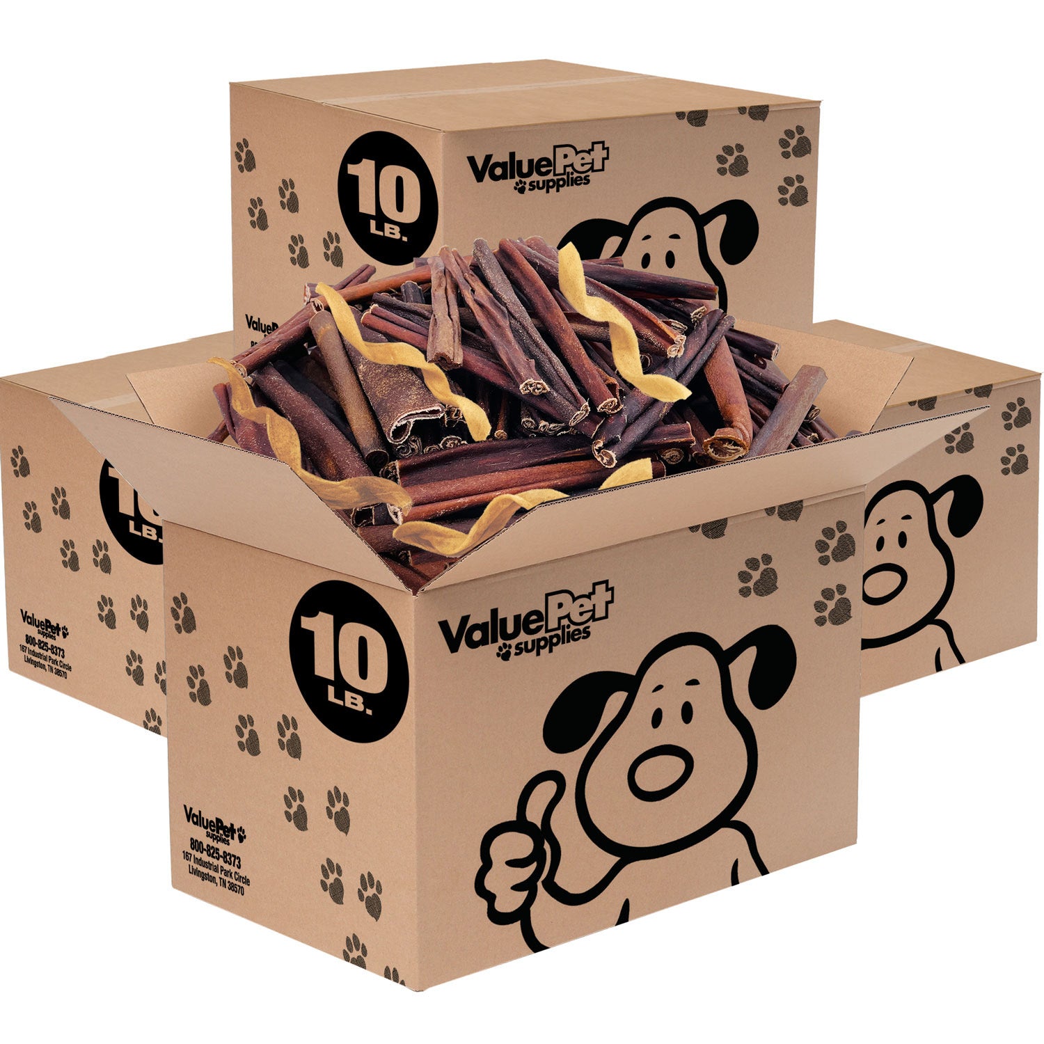 ValueBull Collagen Sticks for Dogs, Varied Shape & Size Chews, Natural Long-Lasting Dog Treats, 40 Pound WHOLESALE PACK