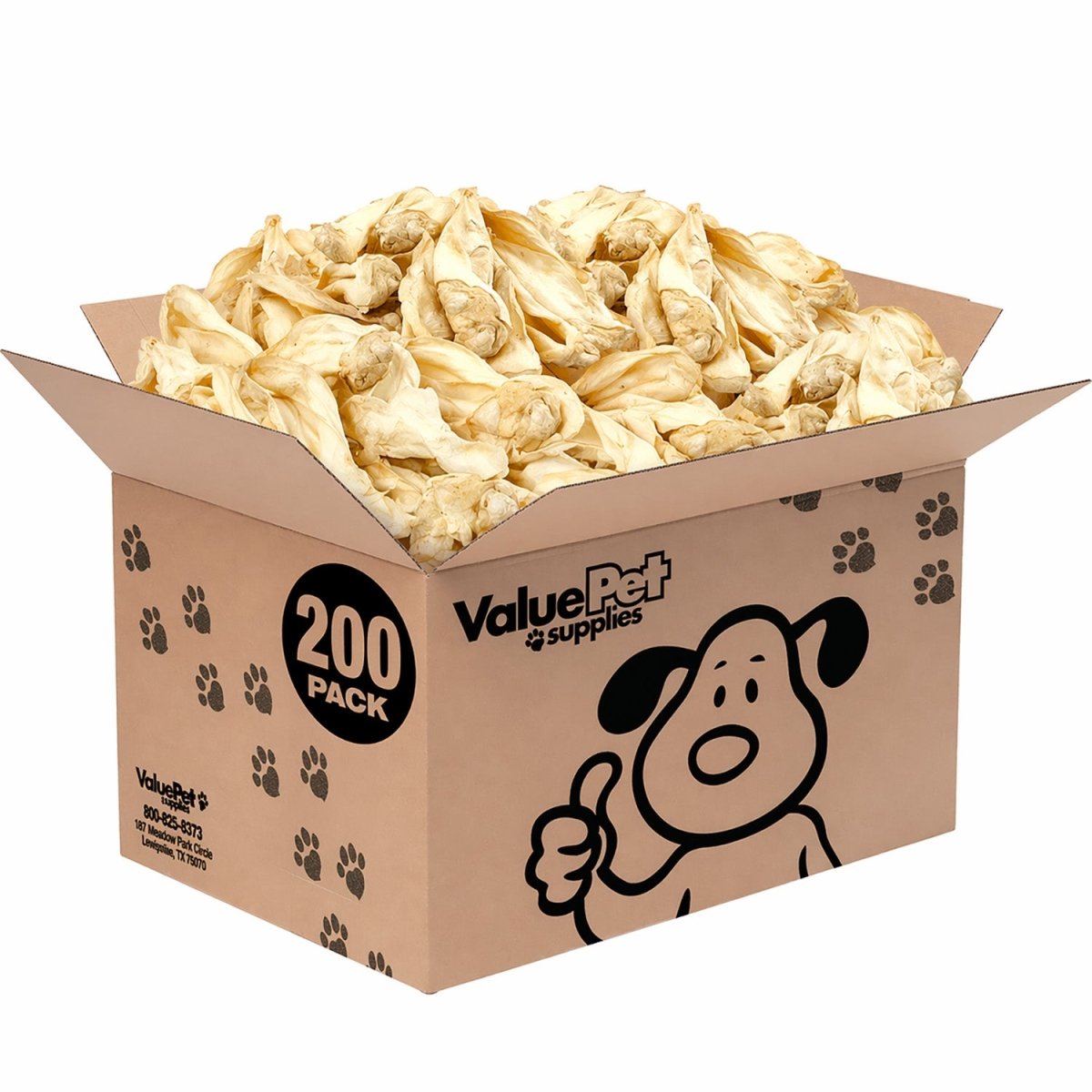 ValueBull Premium Cow Ears, 200 Count Bulk Pack - ValuePetSupplies
