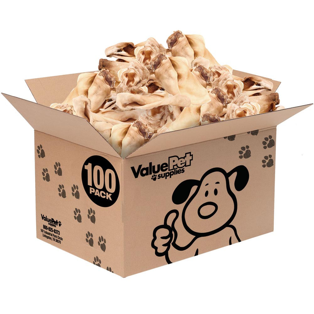 ValueBull Cow Ears, Varied Sizes/Shapes, 100 Count Bulk Pack - Beef - 100 Ears