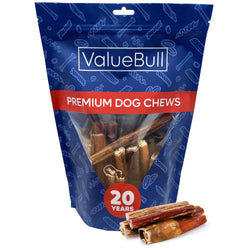 ValueBull Bully Sticks for Dogs, Thick 4-6 Inch, Varied Shapes, 25 Count - Thick - 25 Pieces