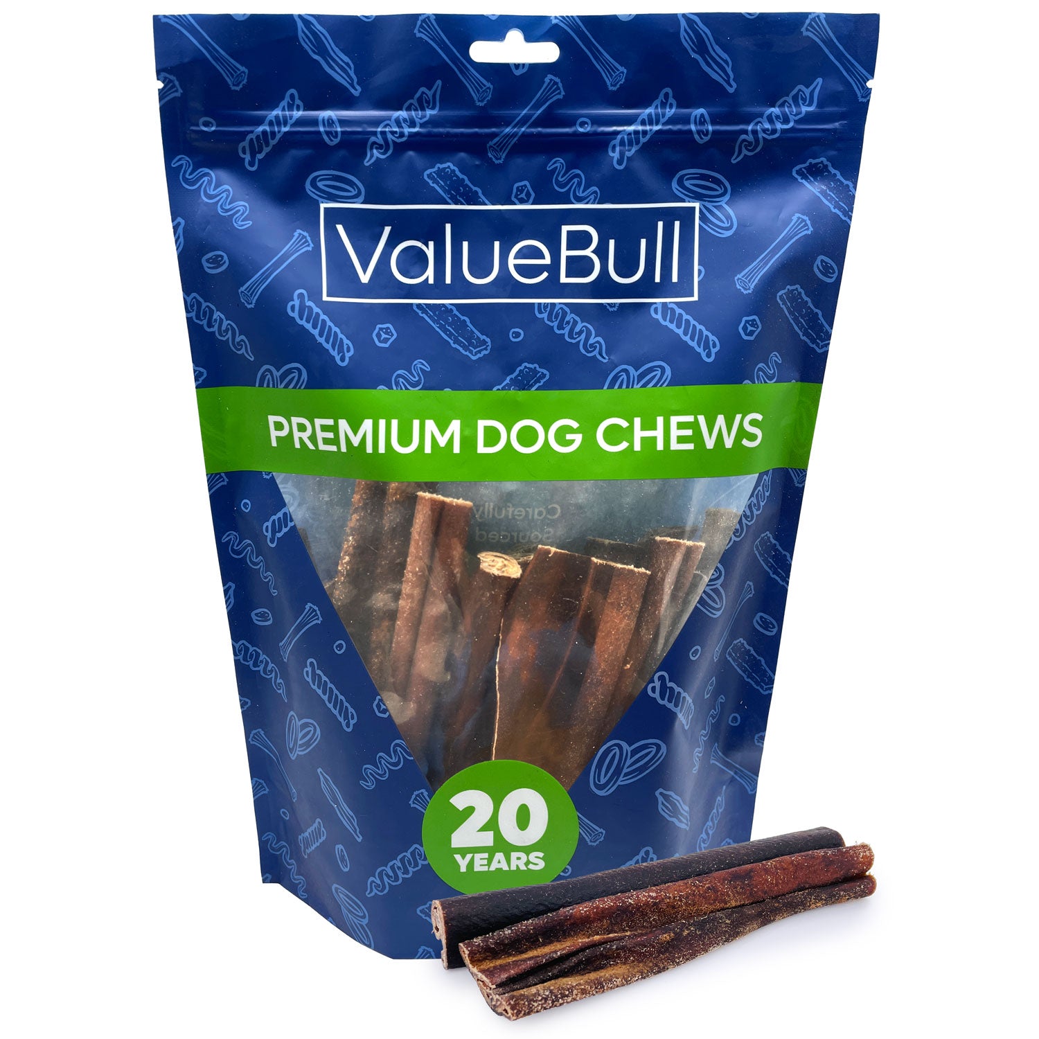 ValueBull Collagen Sticks for Dogs, Varied Shape & Size Chews, Natural Long-Lasting Dog Treats, 1 Pound
