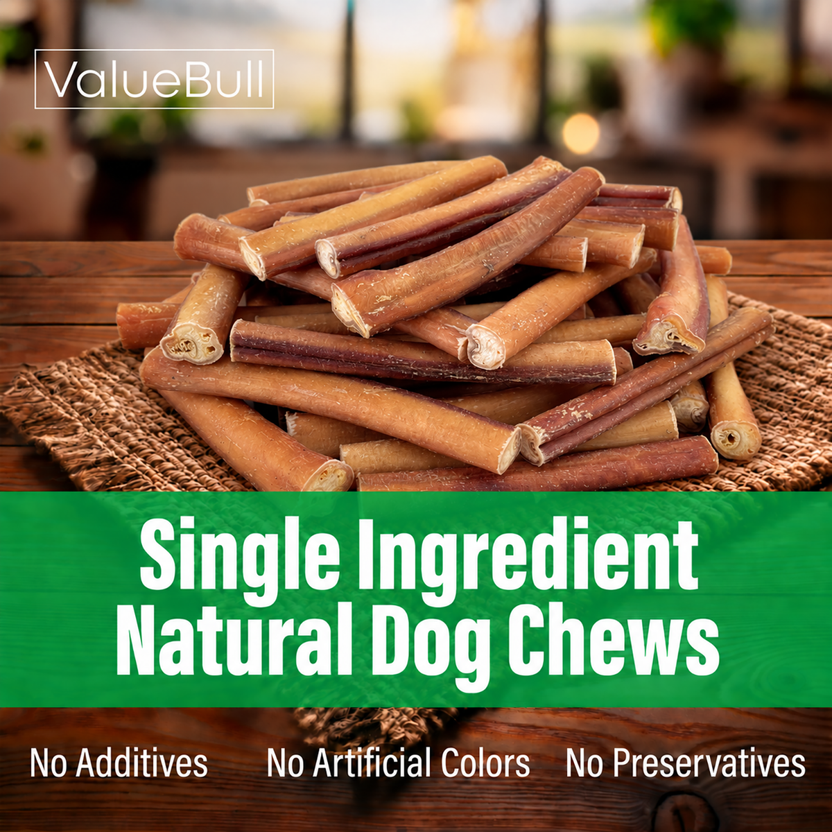 ValueBull Odor Free Bully Sticks for Large Dogs, Jumbo 6 Inch, 10 Count - 10