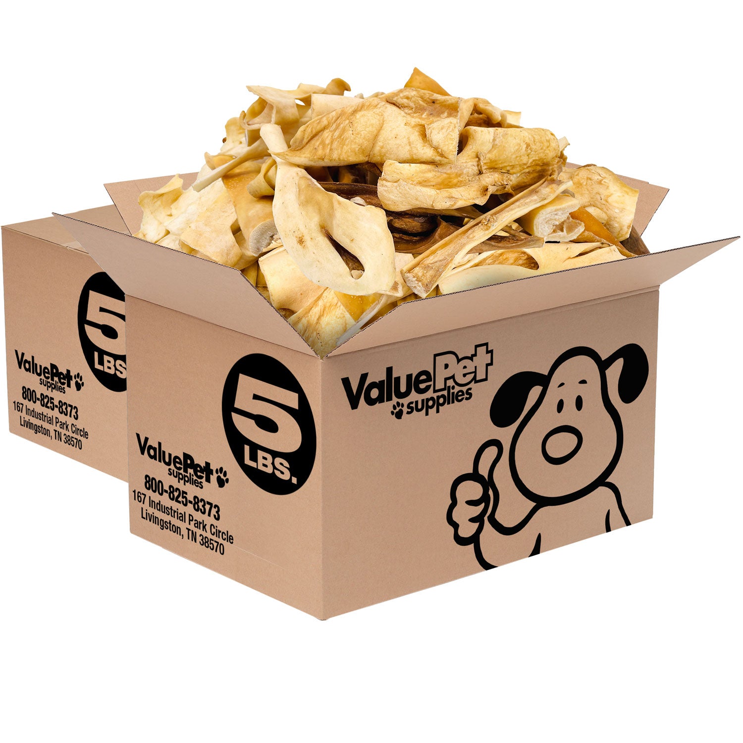 ValueBull Beef Cheek Slices, Long Lasting Dog Chews, Varied Sizes, Shapes, & Colors, 10 Pound Bulk Pack - Slices - 10 Pound