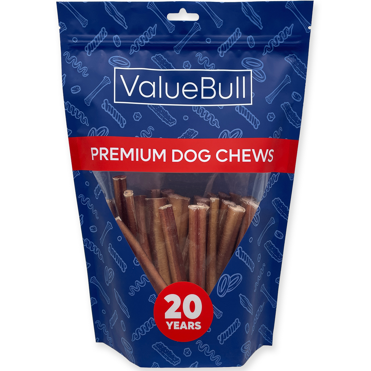 ValueBull Bully Sticks for Dogs, Medium 6 Inch, 25 Count - 25