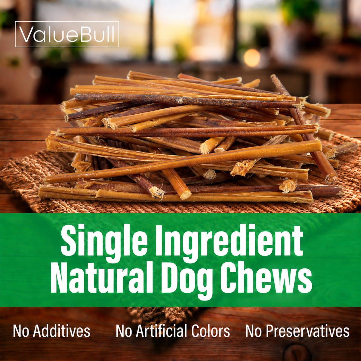ValueBull Odor Free Bully Sticks for Small Dogs, Thin 12 Inch, 100 Count