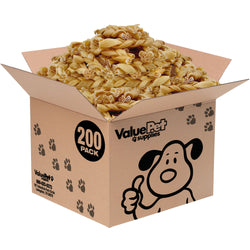 ValueBull Buffalo Collagen Braided Sticks for Large Dogs, 6 Inch Thick Chews, Natural Long-Lasting Dog Treats, 200 Count Wholesale Pack - Thick - 200 Braids