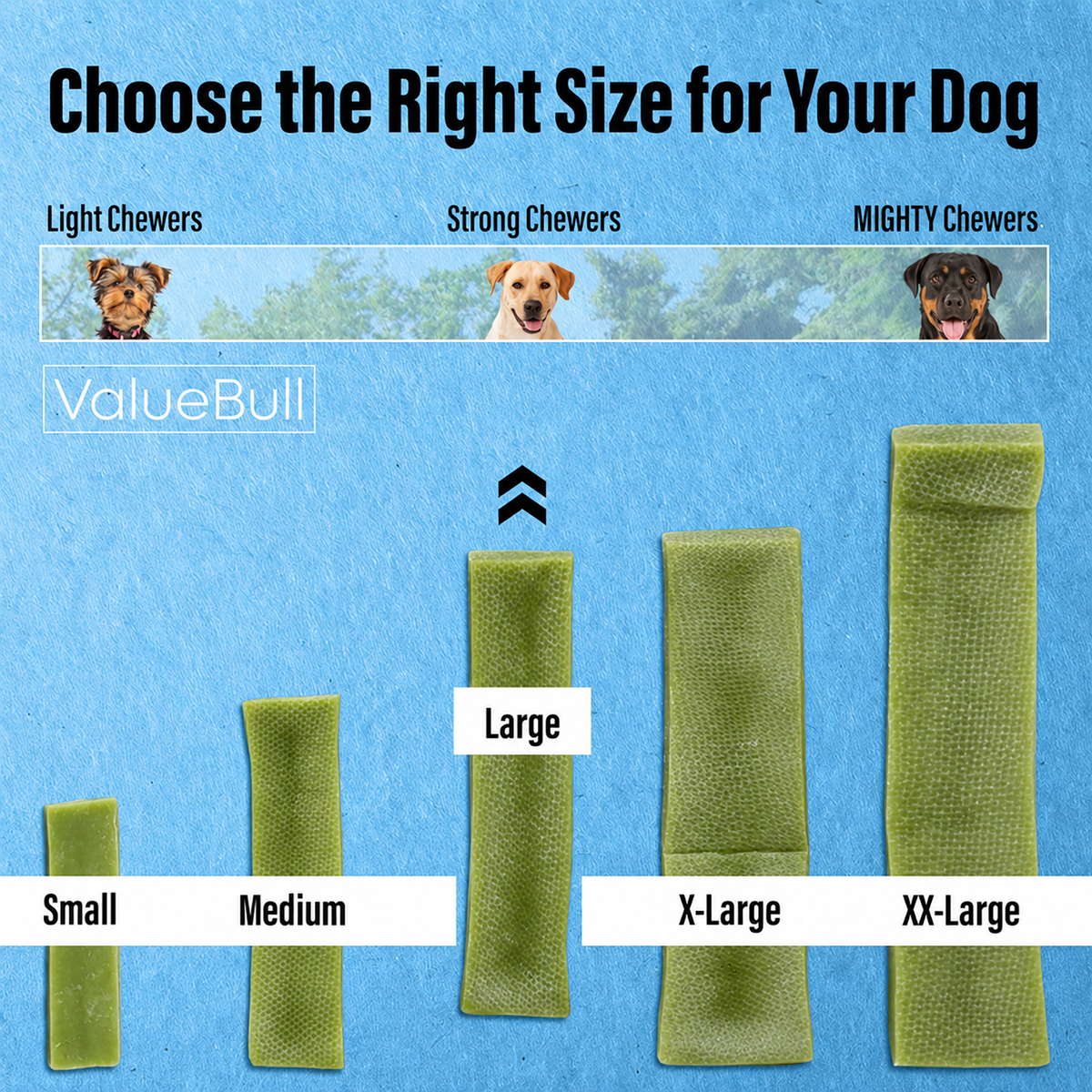 ValueBull Himalayan Yak Cheese Dog Chews, Mint, Large, 25 Count