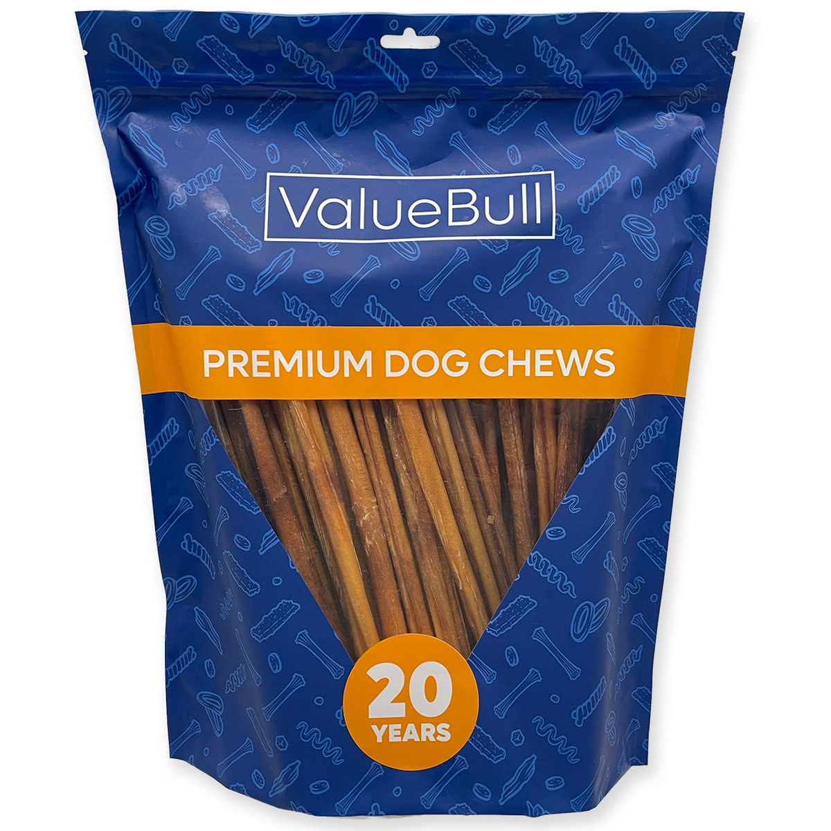 ValueBull Odor Free Bully Sticks for Small Dogs, Thin 12 Inch, 50 Count