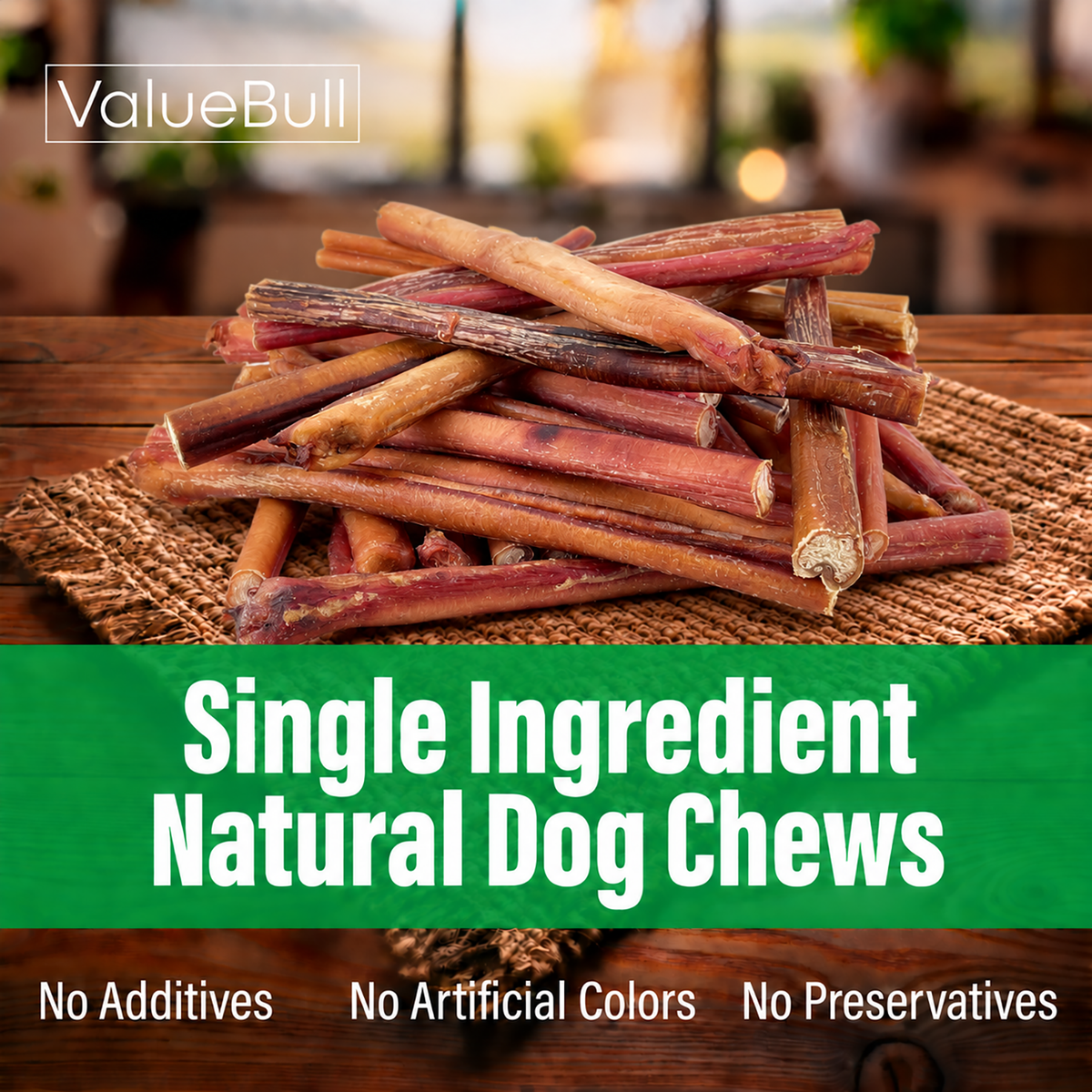 ValueBull Odor Free Bully Sticks for Dogs, Thick 12 Inch, 10 Count - 10