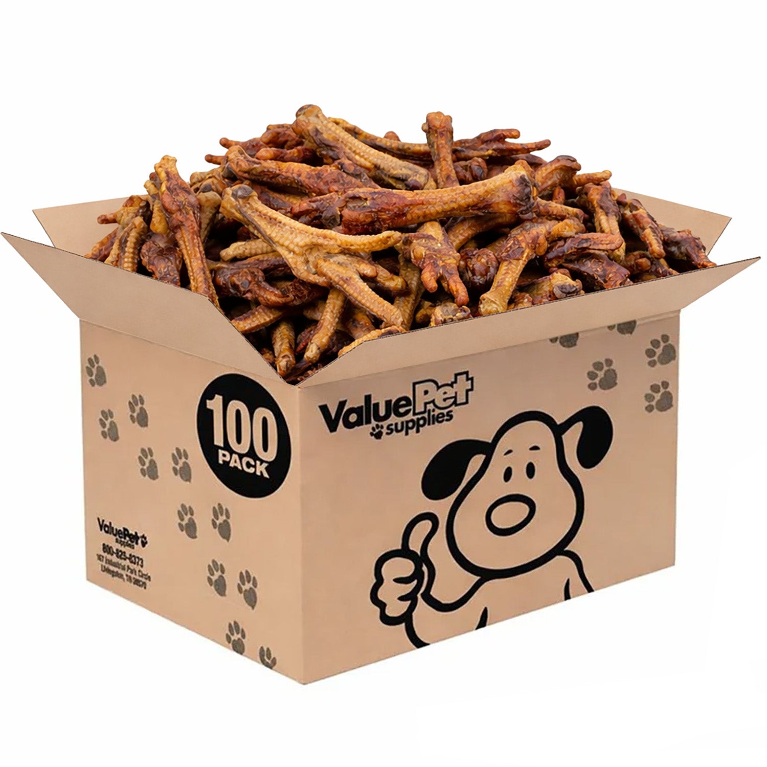 ValueBull Turkey Feet for Dogs, 100 Count Wholesale Pack - Turkey - 100 Feet