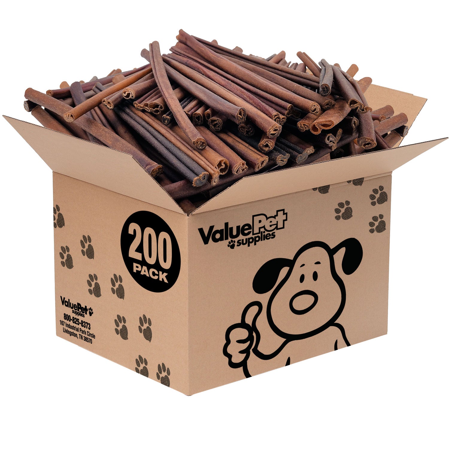 ValueBull Collagen Sticks for Dogs, 12 Inch Medium Chews, Natural Long-Lasting Dog Treats, 200 Count Wholesale Pack - Medium - 200 Sticks