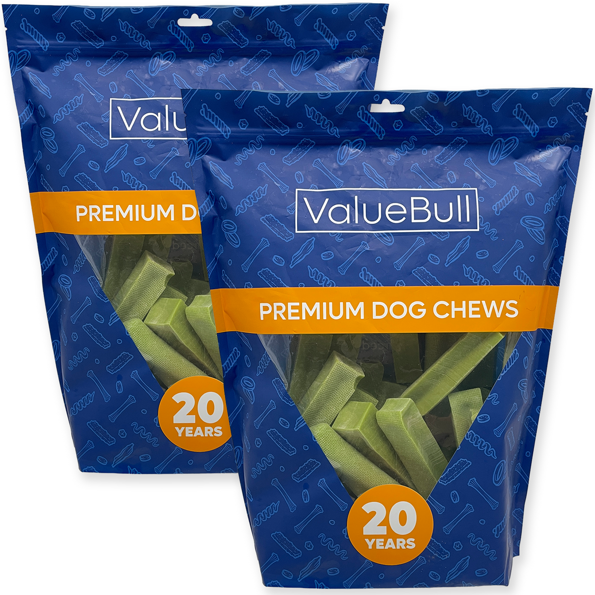 ValueBull Himalayan Yak Cheese Dog Chews, Mint, Large, 50 Count Wholesale Pack