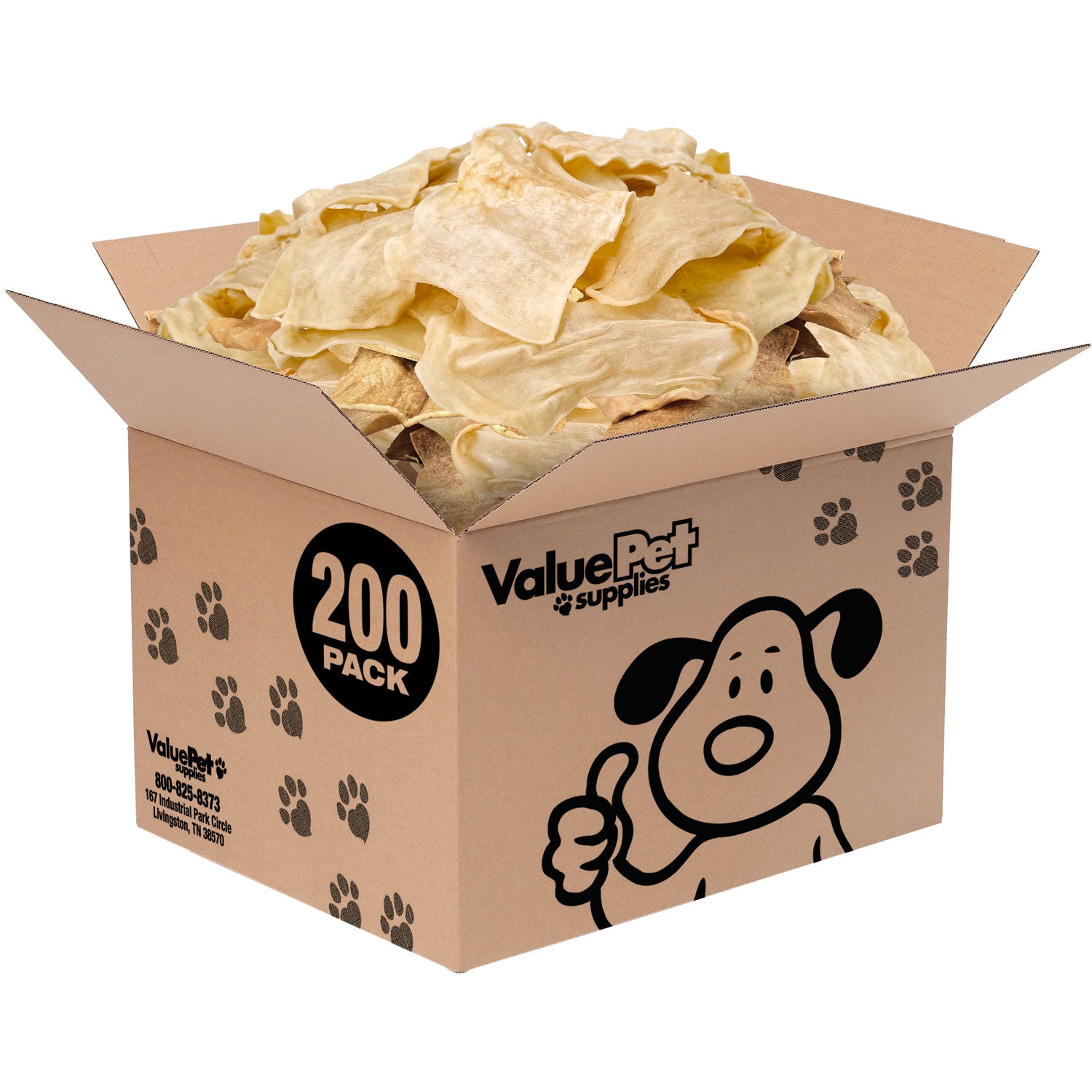ValueBull USA Collagen Chips Dog Chews, Natural Long-Lasting Dog Treats, 200 Count Bulk Pack - Natural - 200 Chips