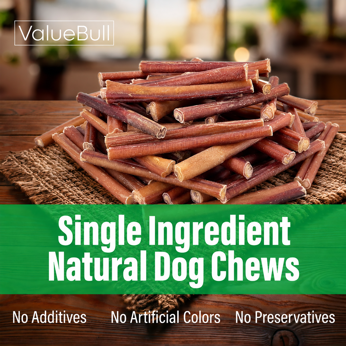 ValueBull Odor Free Bully Sticks for Dogs, Medium 6 Inch, 10 Count