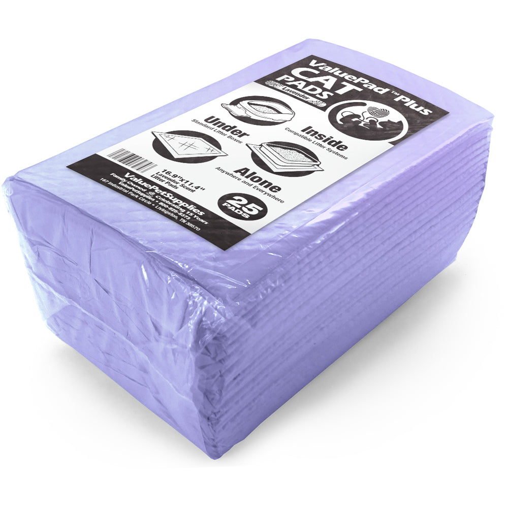 ValuePad Plus Cat Litter Pads, 16.9x11.4 Inch, Lavender Scent, 25 Count - Breeze Compatible Refills - 25 Count,Lavender