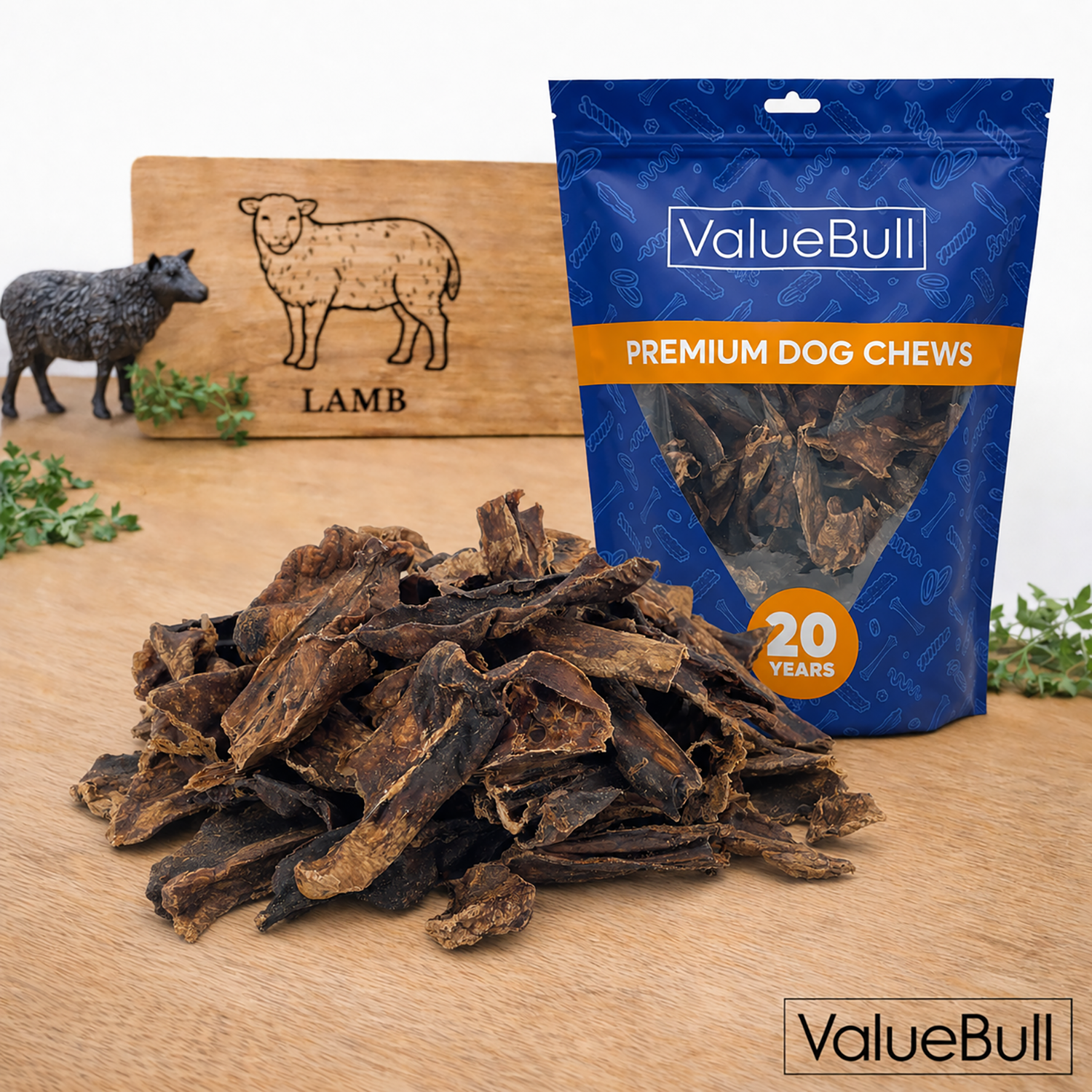 ValueBull Lamb Lung for Dogs, Varied Shapes and Sizes, 2 Pound - 2