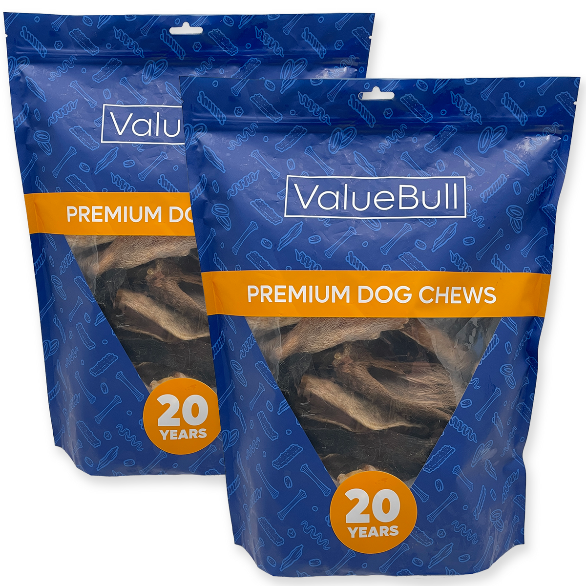 ValueBull Hairy Lamb Ears for Dogs, 50 Count