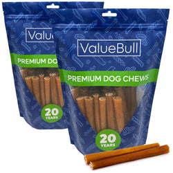 ValueBull Buffalo Collagen Sticks for Dogs, 6 Inch Medium Chews, Natural Long-Lasting Dog Treats, 50 Count - Medium - 50 Sticks