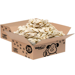 ValueBull USA Beef Rawhide Triple Braided Sticks, Premium Thick Cut, 6 Inch, 50 Count Bulk Pack - Thick - 50 Braids