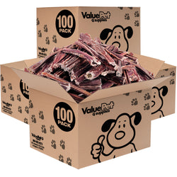ValueBull Beef Jerky Gullet Sticks, Premium Dog Chews, 6 Inch, 400 Count Wholesale Pack - Gullet - 400 Sticks