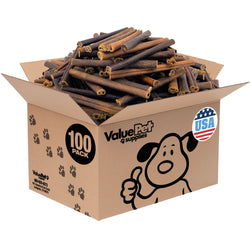 ValueBull USA Collagen Sticks for Dogs, 6 Inch Medium Chews, Natural Long-Lasting Dog Treats, 100 Count Bulk Pack - Medium - 100 Sticks