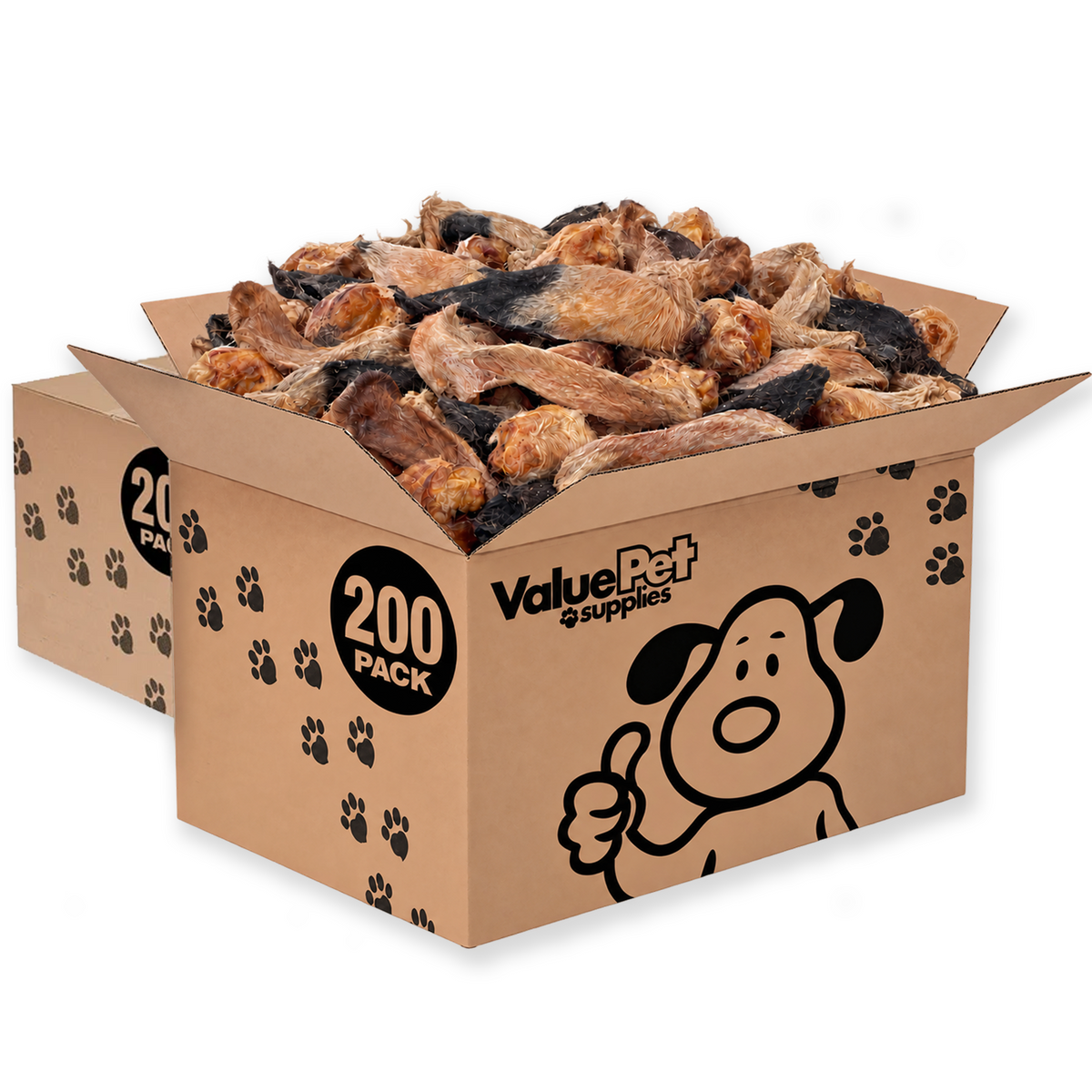 ValueBull Hairy Lamb Ears for Dogs, 400 Count Wholesale Pack