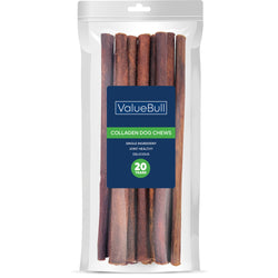 ValueBull Collagen Sticks for Dogs, 12 Inch Medium Chews, Natural Long-Lasting Dog Treats, 10 Count - Medium - 10 Sticks