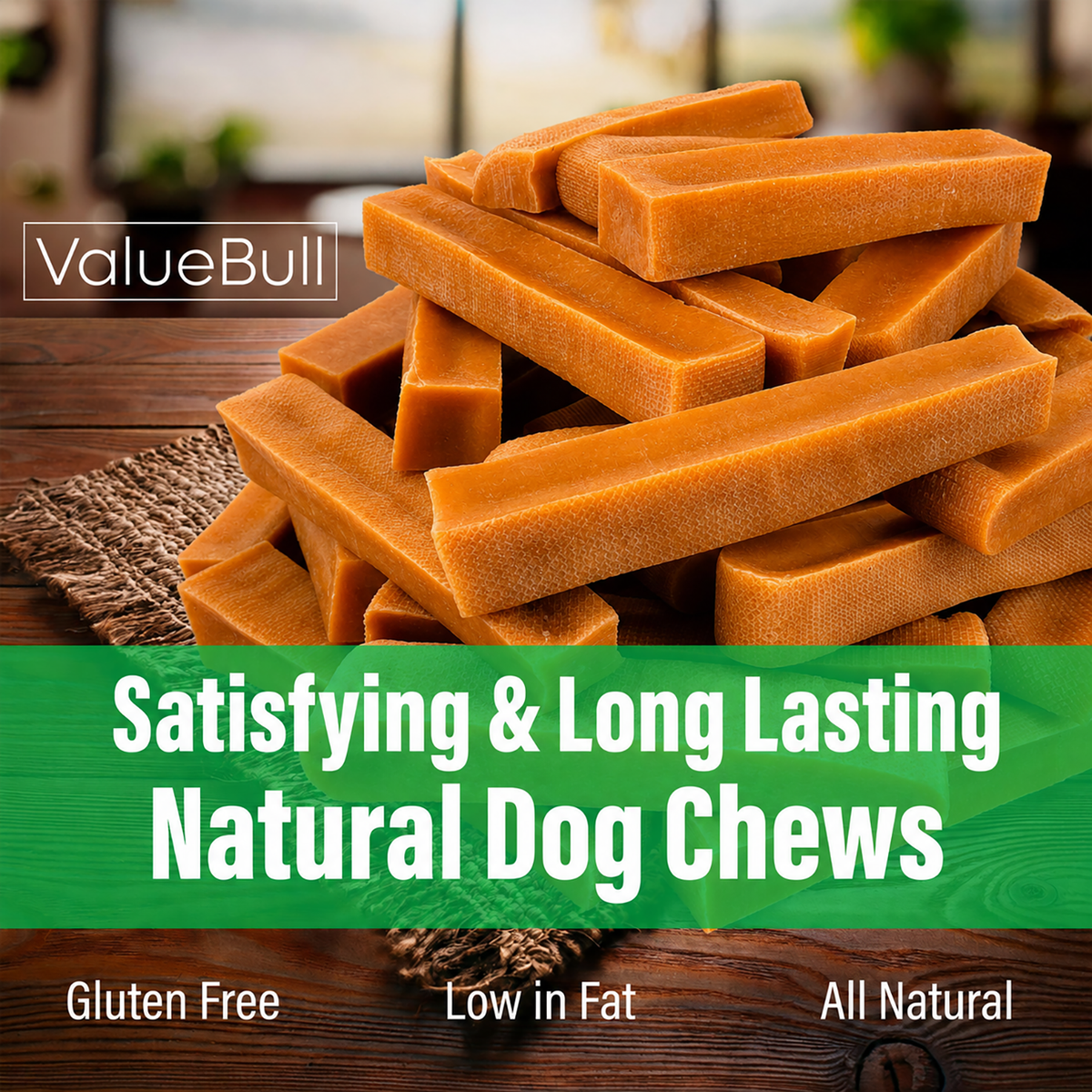 ValueBull Himalayan Yak Cheese Dog Chews, Pumpkin, Large, 5 Count - 5