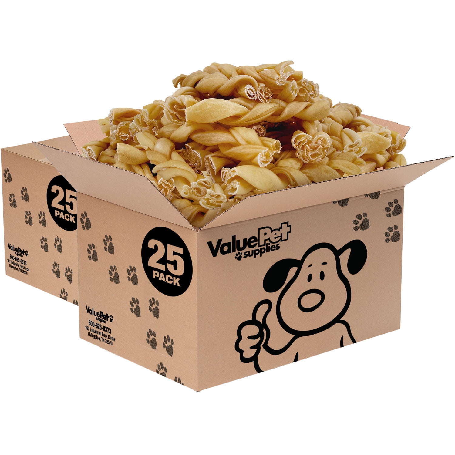 ValueBull Buffalo Collagen Braided Sticks for Large Dogs, 6 Inch Thick Chews, Natural Long-Lasting Dog Treats, 50 Count Bulk Pack - Thick - 50 Braids