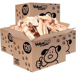 ValueBull Beef Cheek Slices, Long Lasting Dog Chews, Thick 4-6 Inch, 480 Count Bulk Pack - Cheek - 480 Slices