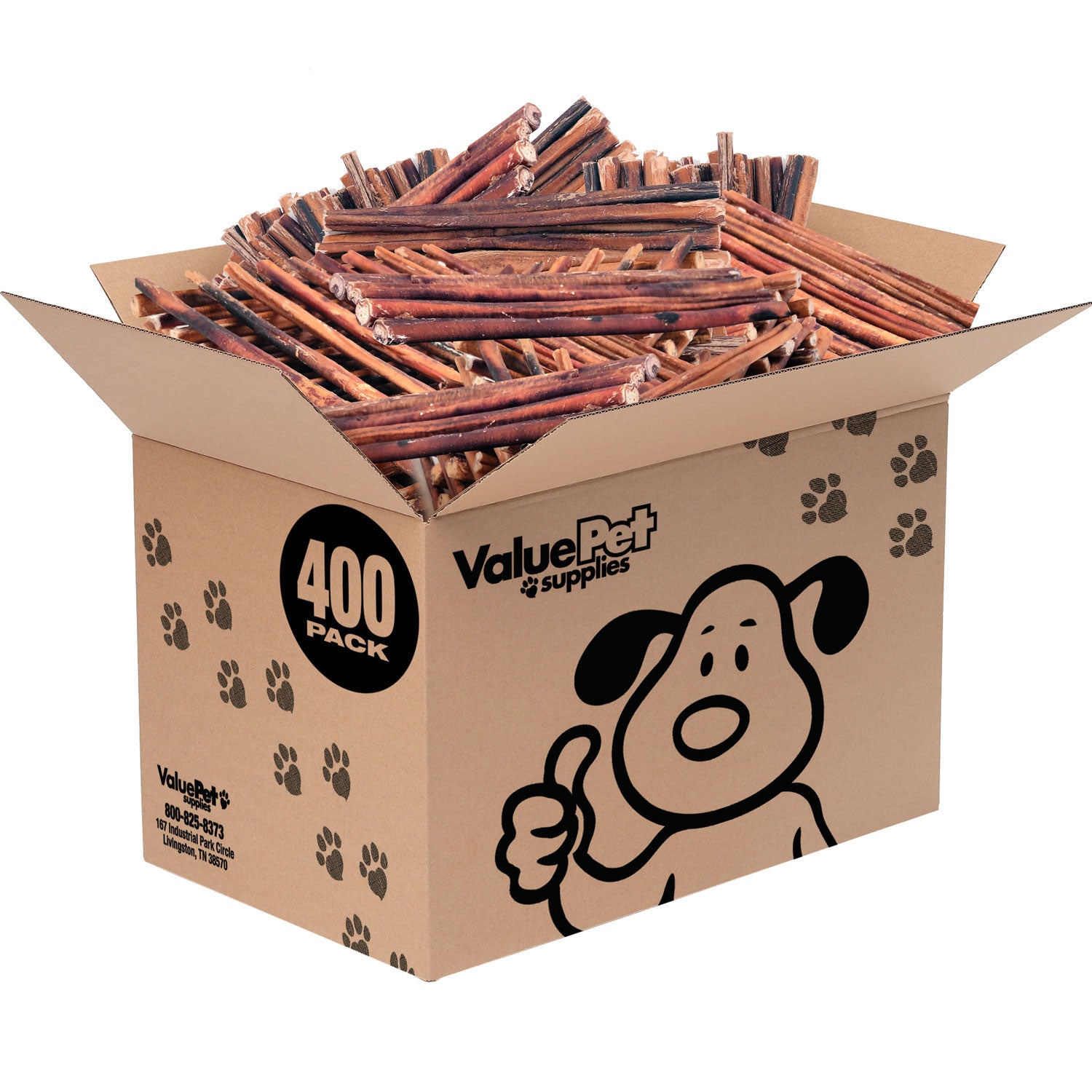 ValueBull Bully Sticks for Dogs, Medium 12 Inch, 400 Count Wholesale Pack - Medium - 400 Sticks