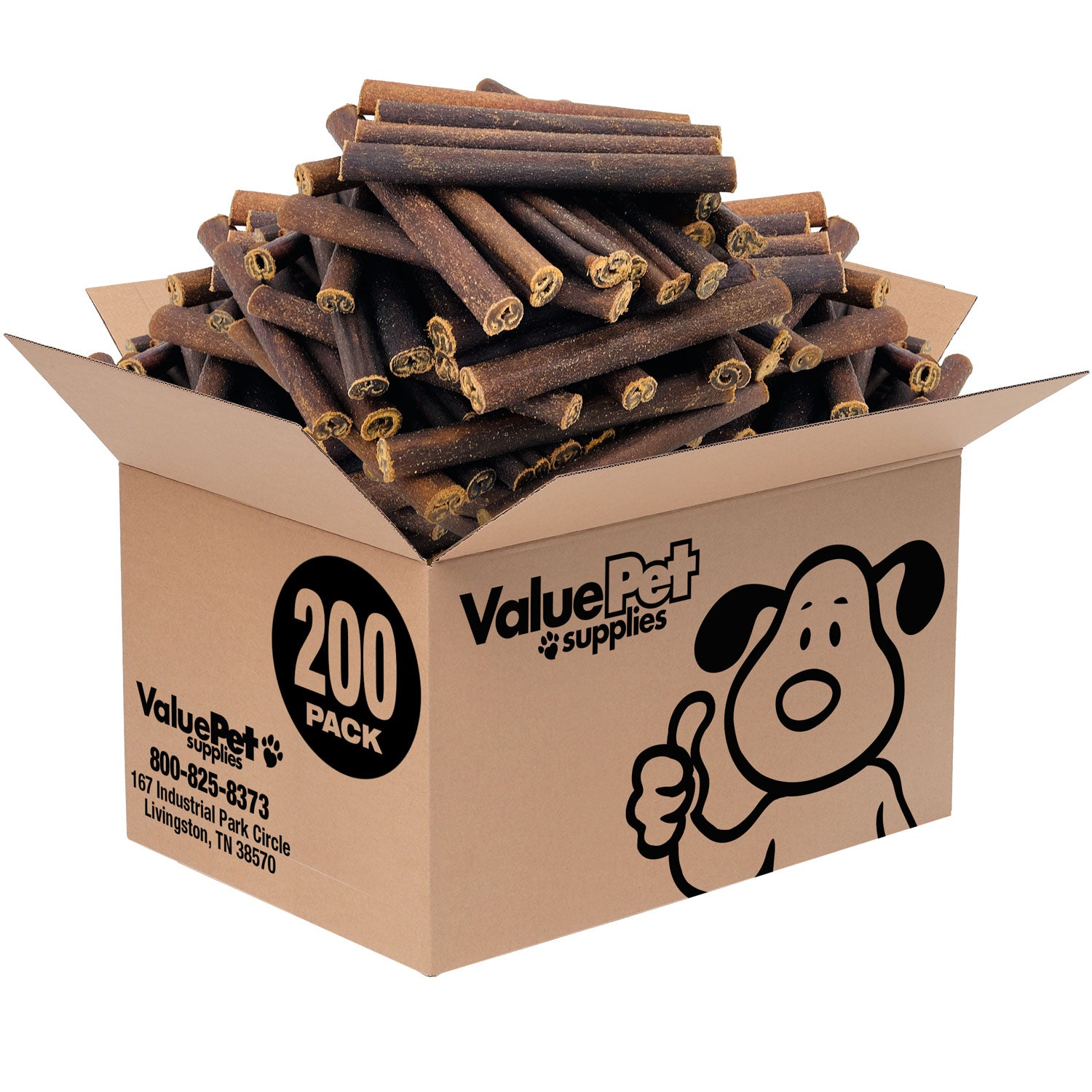 ValueBull Collagen Sticks for Dogs, 6 Inch Thick Chews, Natural Long-Lasting Dog Treats, 200 Count Bulk Pack - Thick - 200 Sticks