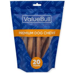ValueBull Odor Free Bully Sticks for Large Dogs, Jumbo 6 Inch, 10 Count - 10