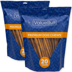 ValueBull Odor Free Bully Sticks for Small Dogs, Thin 12 Inch, 100 Count - 100