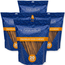 ValueBull Odor Free Bully Sticks for Small Dogs, Thin 12 Inch, 200 Count Wholesale Pack - 200