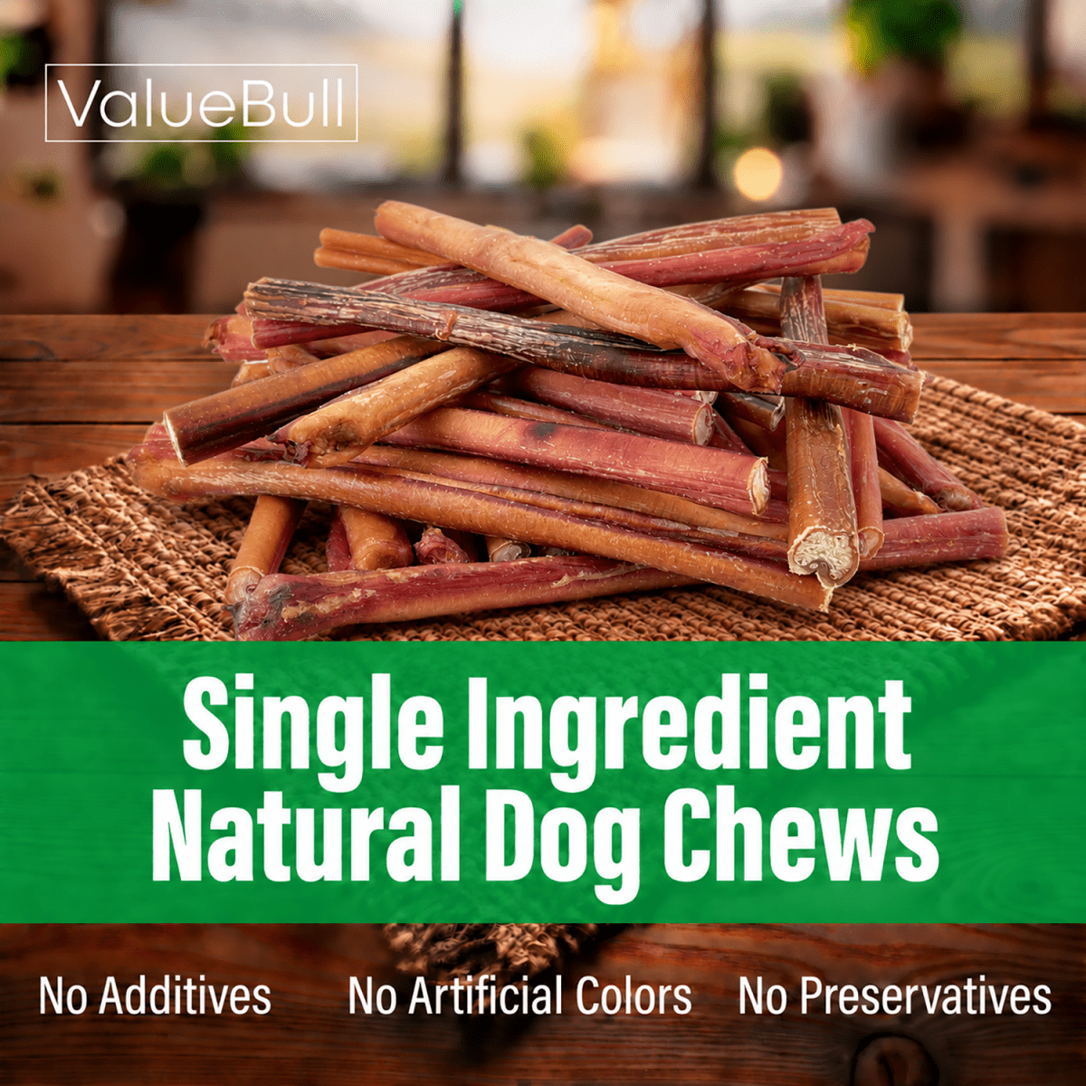 ValueBull Odor Free Bully Sticks for Large Dogs, Thick 12 Inch, 50 Count - ValuePetSupplies