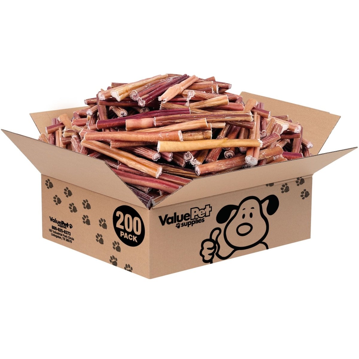 ValueBull Bully Sticks, Low Odor Premium Dog Chews, Medium 6", 200 ct BULK PACK - ValuePetSupplies