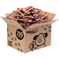 ValueBull Bully Sticks, Low Odor Premium Dog Chews, Thick 6", 200 ct BULK PACK - ValuePetSupplies