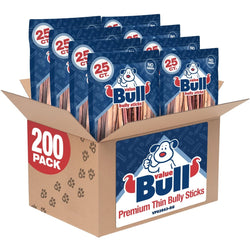 ValueBull Bully Sticks, Low Odor Premium Dog Chews, Thin 12", 200 ct - ValuePetSupplies
