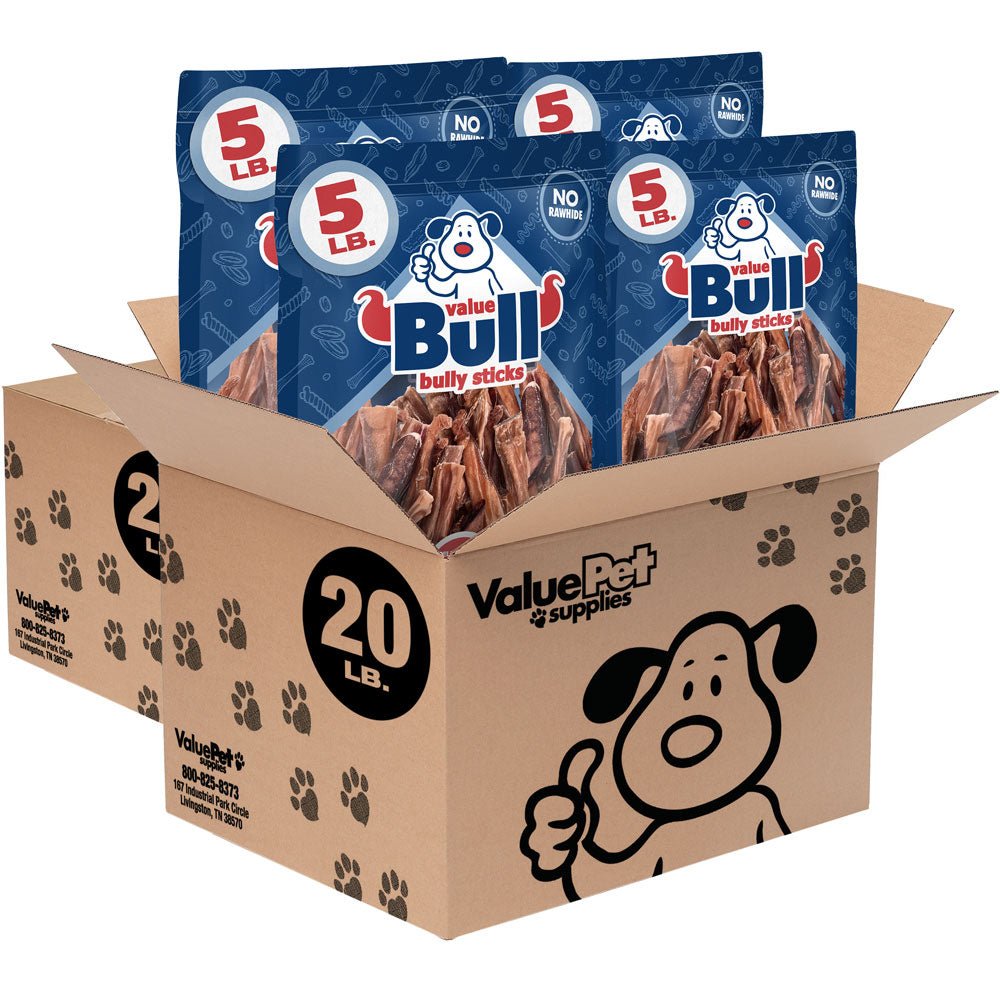ValueBull Bully Stick Bits Dog Treats, 0 - 4 Inch, 40 Pounds - ValuePetSupplies