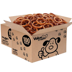 ValueBull Bully Stick Rings for Dogs, Varied, 200 Count BULK PACK - Donut - 200 Rings