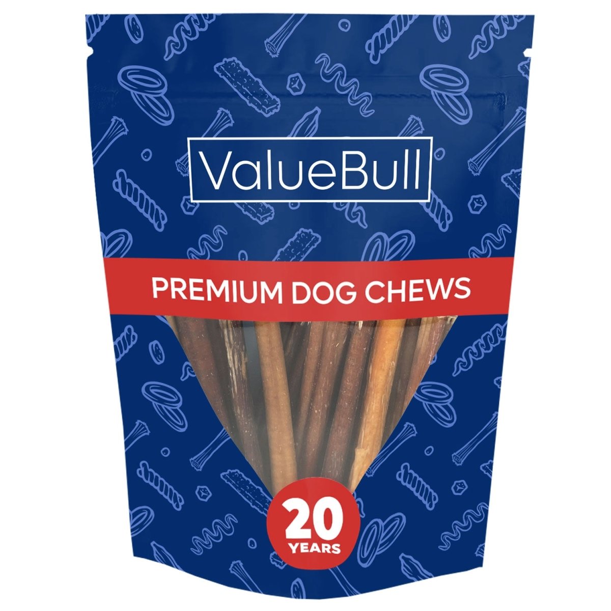 ValueBull Bully Sticks For Small Dogs, Thin 6 Inch, 10 Count - ValuePetSupplies
