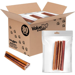 ValueBull Bully Sticks for Small Dogs, Thin 6 Inch, 400 Count RESALE PACKS (80 x 5 Count) - ValuePetSupplies