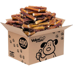 ValueBull Bully Sticks for Dogs, Super Jumbo 6 Inch, 400 Count WHOLESALE PACK - ValuePetSupplies