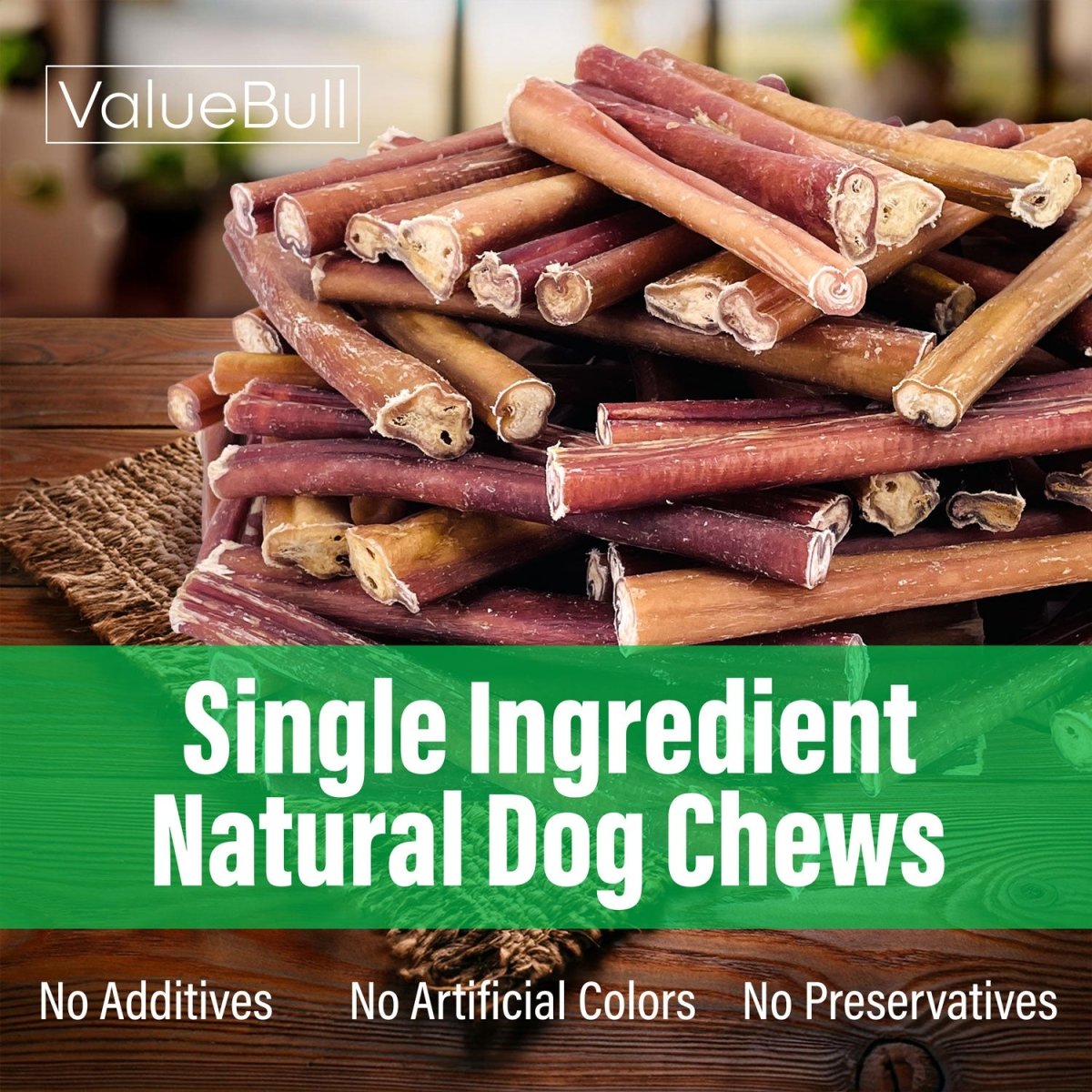 ValueBull Bully Sticks for Dogs, Super Jumbo 6 Inch, 50 Count - ValuePetSupplies