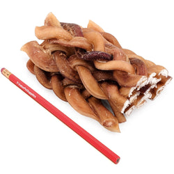 ValueBull Braided Bully Sticks for Large Dogs, Thick 6 Inch, 50 Count Bulk Pack - ValuePetSupplies